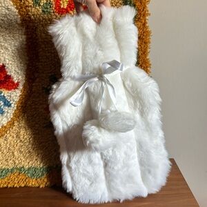 White Faux Fur Bella Lux Holiday Collection Hot Water Bottle Cover